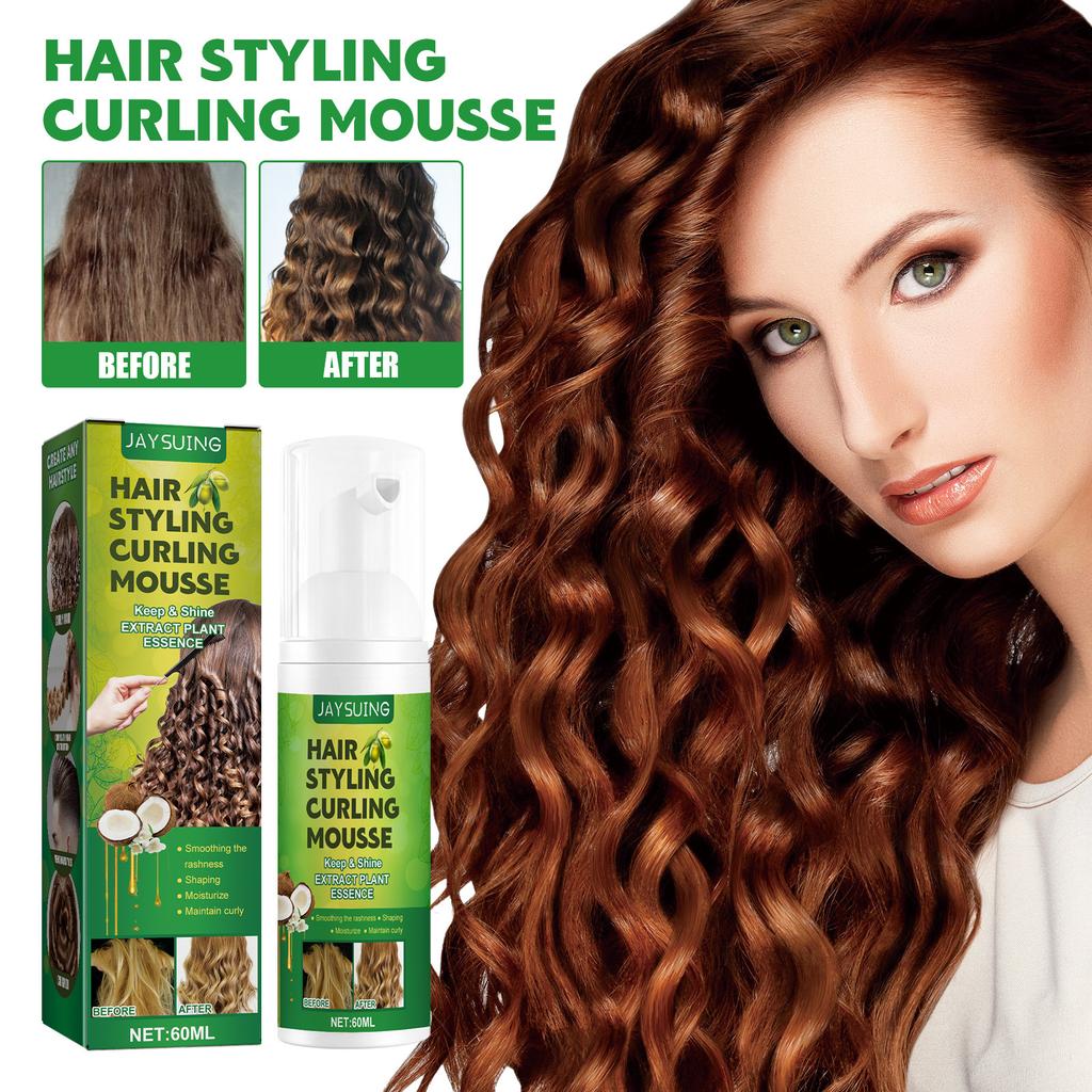 60ml Haarformendes Mousse Professionelle Lockenstyling-Creme Natürlicher Flauschiger Lockenverstärker Definierende Damenhaarpflegeprodukte