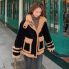 Stehkragen Lammwolle Nähte Cordjacke Damen Winter 2021 Neuer Stil Koreanisch Locker Dick Kurz Baumwollgepolsterte Jacke