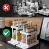 2 Tier Pull-out and Rotate Kitchen Spice Rack Multi-Function Seasoning Organizer for Kitchen Cabinet Pantry Counter-Top Supplies
