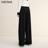 Sweet Basil Women's High-Waist Straight Leg Casual Pants