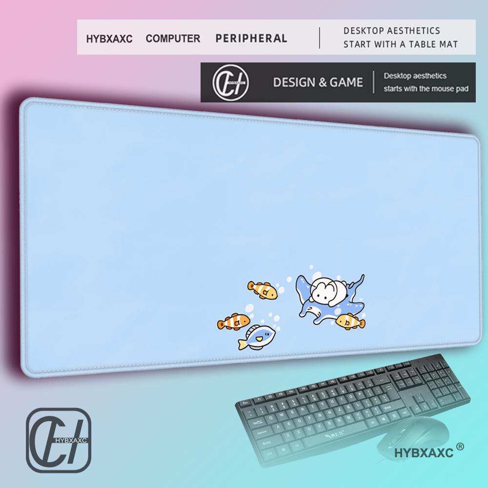 HYBXAXC Kawaii Mouse Pad Anime Sunset Purple Rabbit Gaming Accessories MousePad Keyboard Aesthetics Desk Mat Pad for Computer