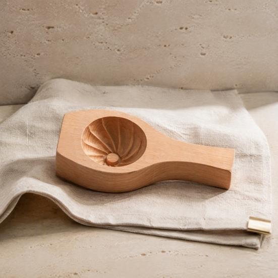 Küchenhelfer für Teigtaschen Holzbrötchenform mit Griff, Manuelles Baozi-Pressform, Backzubehör Einfache DIY Ravioli Teigpresse