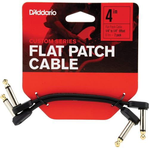 

D Addario Flat Patch Cables (Shielded Cables) - Set of 2 (PW-FPRR-204OS) (10cm L-L Crank)