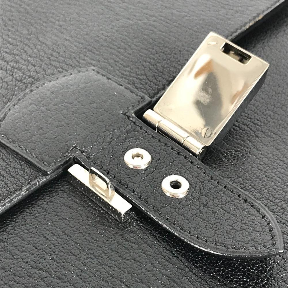 HERMES pouch bag Sac Adepeche Accessories Clutch bag Leather Black/Silver