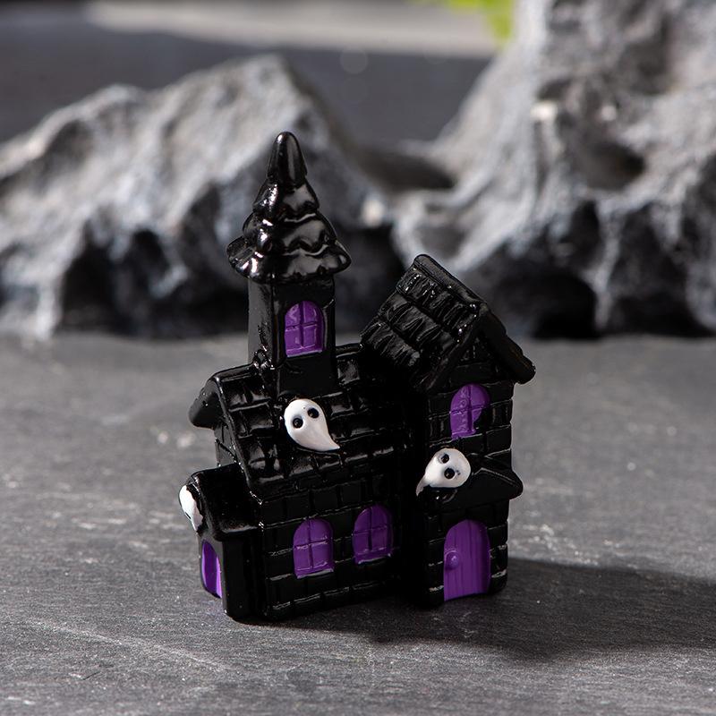 Halloween Ornament Mikro Landschaft Dekoration Zubehör Zauberer Geist Kürbis Kaninchen Fledermaus Baum Magie Haus Harz Ornamente