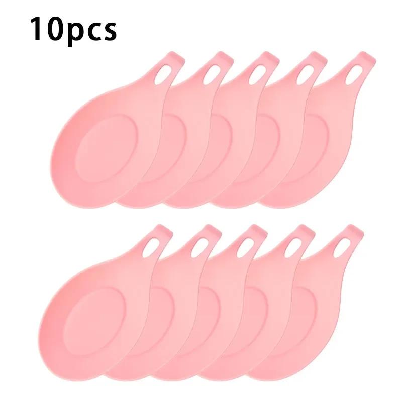 

10 шт. силиконовый держатель для ложки, подставка для приправ, легко моющийся держатель для ложки, подставка для столовых приборов, изоляционная термостойкая подставка для ложки