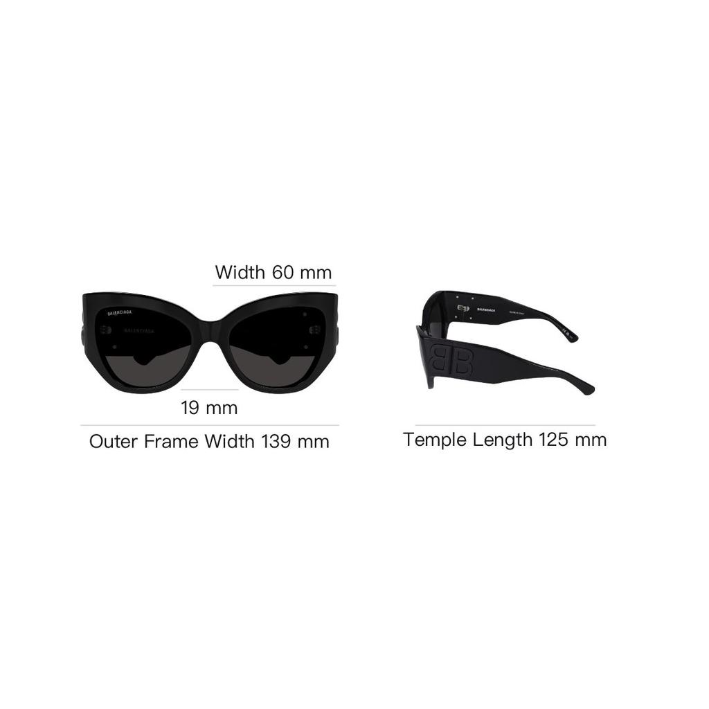 Balenciaga Logo Acetate Irregular Frame Sunglasses Women Sunglasses Black BB0322S001