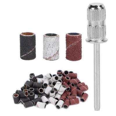 Kit 75 pezzi Bande Abrasive per Unghie Scatola Porta Punte 80# 120# 180# Grana per Punte per Trapano per Unghie