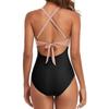 One-piece Solid Color Swimsuit Women's European and American Backless Splicing Sexy Swimsuit Cross Leopard Print Straps
