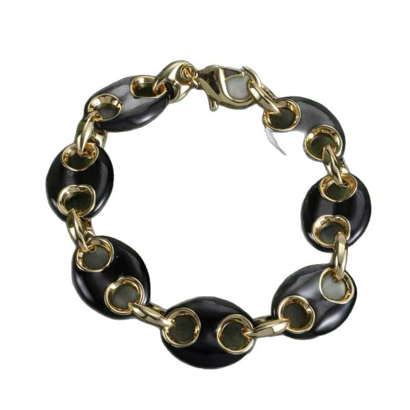 2025 Vintage Schweinenase Messingarmband: Europäisch-Amerikanische High-End-Mode, Retro-Promi-Stil Schmuck