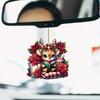 Holiday Cute Playful Reindeer Acrylic Hanging Pendant For Car Interior Decorative Piece