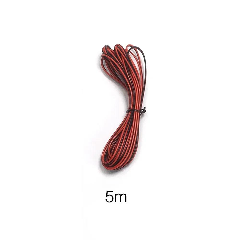 STONEGO 2-Pin LED Strip Extension Cable - 5m/10m/20m Lengths Red Black 22AWG for 3528/5050 Single Color LED Strips