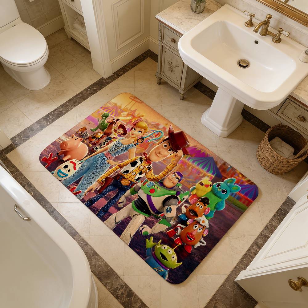 Film T-Toy Cartoon S-Story Floor Mat Rectangle Anti-slip Home Soft Badmat Front Door Indoor Outdoor Mat Welcome Doormat