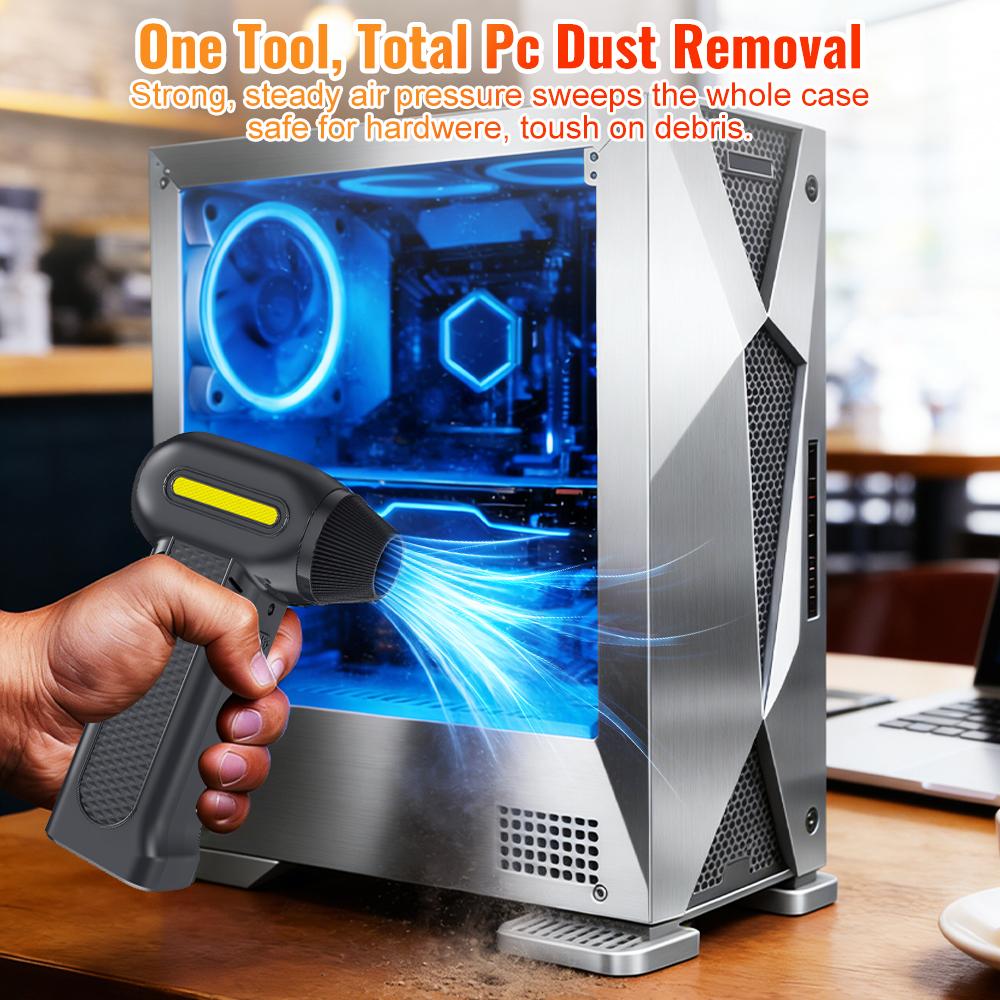 Turbo Blower Type-C Charging 5 Gears Adjustable Car Snow Removal Jet Fan Electric Air Duster Strong Blowing Cordless Multi Outlet Nozzles 200000RPM