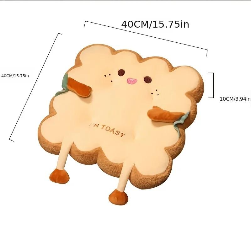 1pc Simulation Bread Toast Cushion Stuffed Memory Foam Pillow Sofa Chair Decor Seat Cushion Cute Student Chair Pad