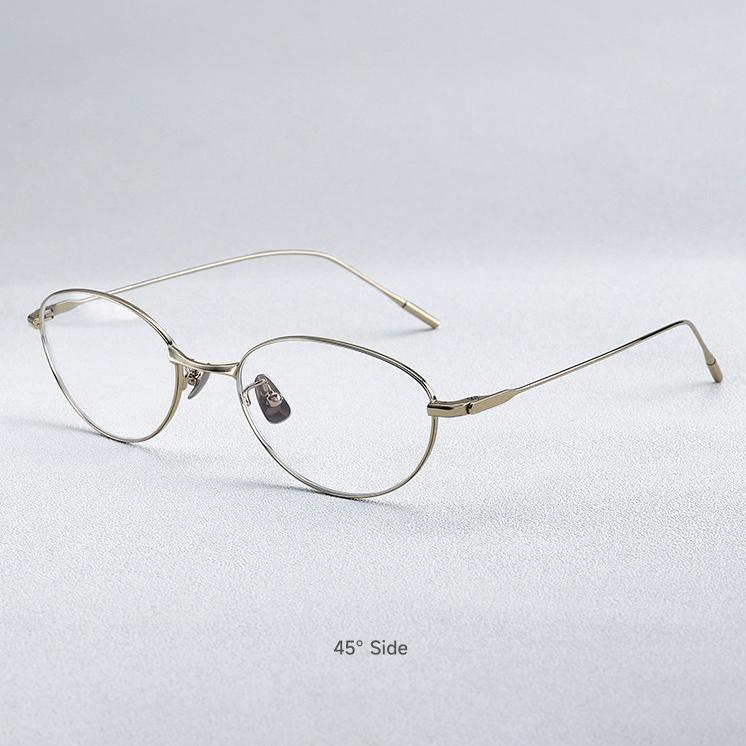 

New Titanium Oval-shaped Korean Style Frame Myopia Photochromic Anti Blue Light Femal Sunglasses Presbyopic Prescription Glasses Single Version&1.56&None золотой