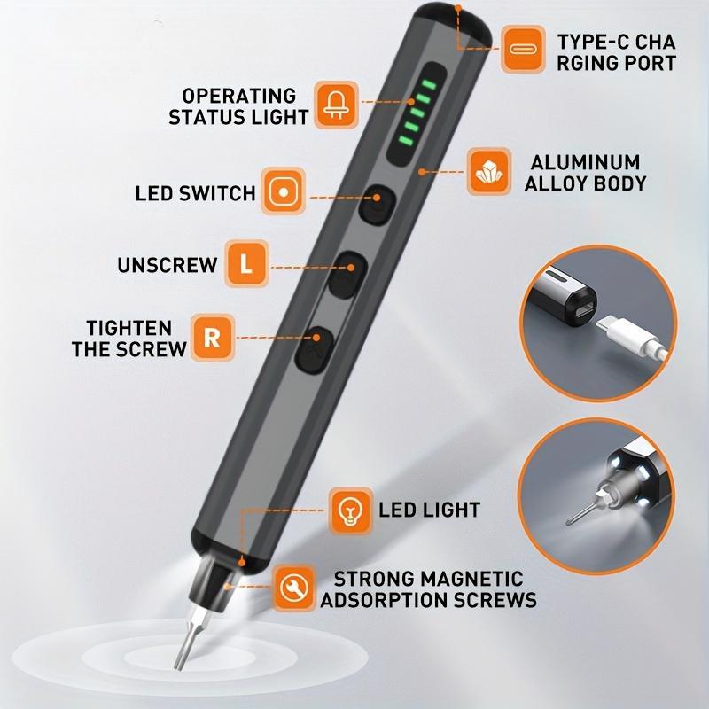 Electric Screwdriver, 68 In 1 Electric Screwdriver Kit With 64 Magnetic Bits, Precision Screwdriver Cordless Repair Tool For Phone Camera Laptop Watch