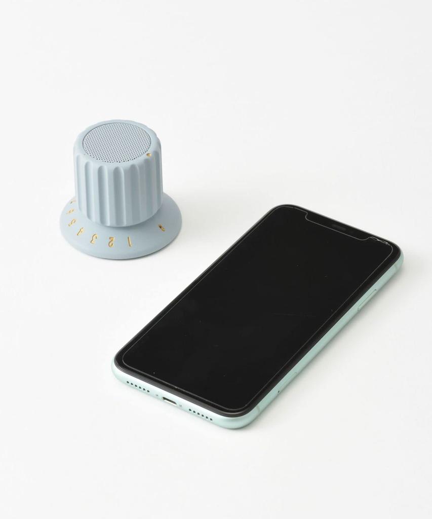 BRUNO Bruno Volume Knob Speaker, Wireless Bluetooth, IPX4 Waterproof, Volume Adjustment, Magnet Included, Perfect for Bathtime, Blue Gray, BDE060-BGY