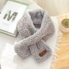 Autumn and winter imitation Rex rabbit hair cross scarf women's fashion versatile double-sided warm lamb wool scarf neck cover