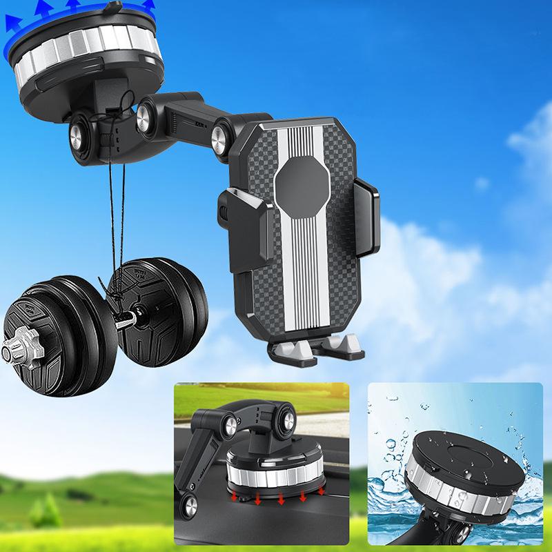 360° Rotatable Big Size Car Phone Holder Shockproof Mobile Stand Compatible with iPhone Xiaomi Samsung Vehicle Mount Accessory