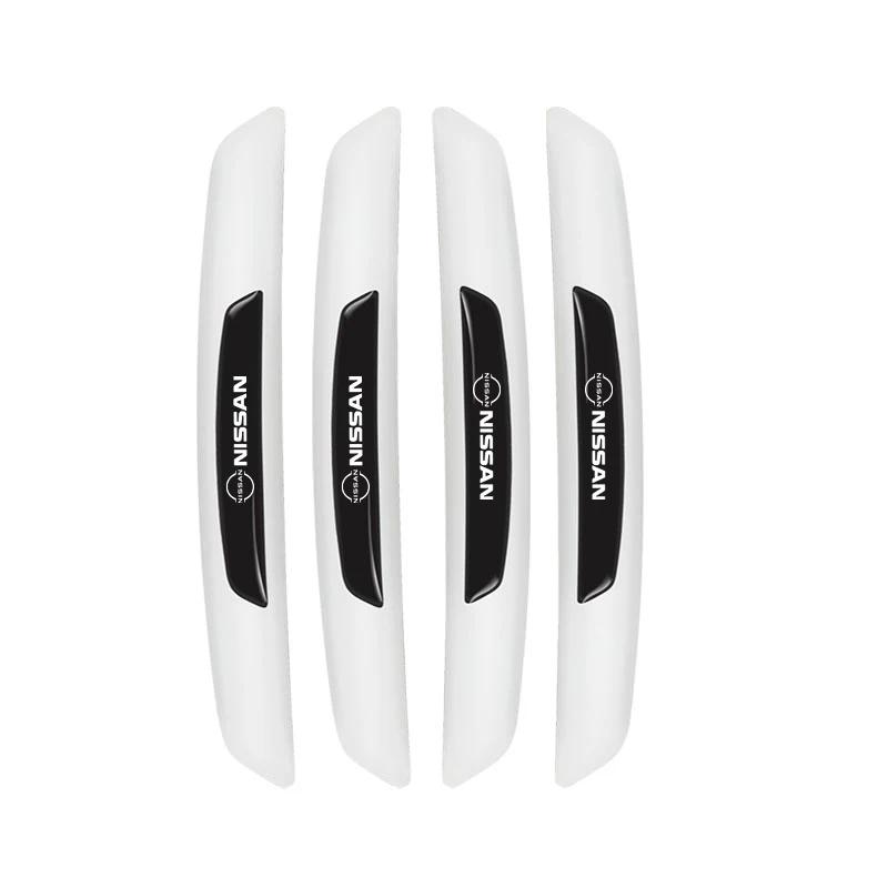 ASD1  4Pcs Rubber Anti Collision Strip Car Door Rearview Mirror Protector Stickers For Nissan Sylphy N7 Teana Qashqai Note Navara Leaf