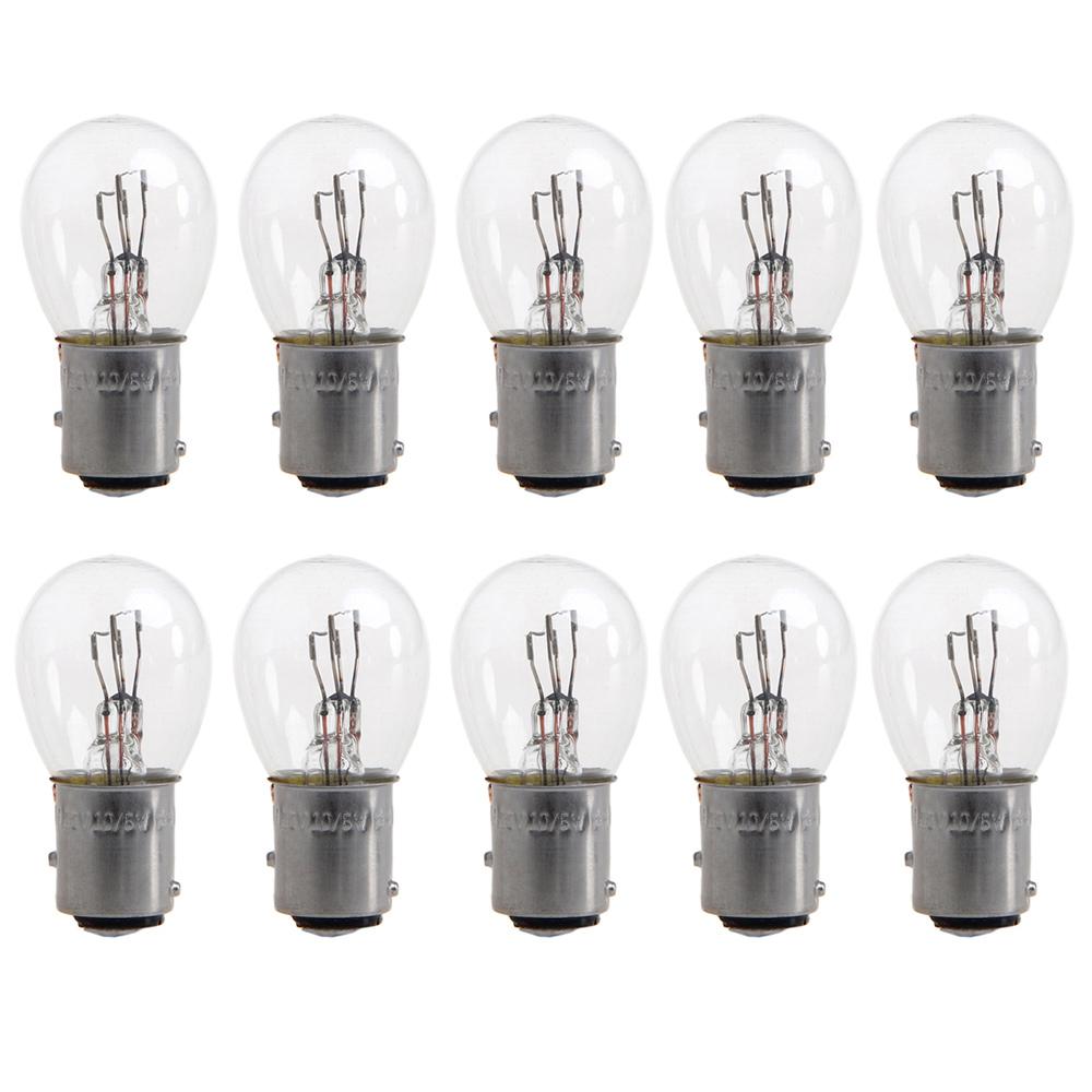 10Pcs DC12V 380 BAY15D 1157 21/5W Natural White Glass Double Filament Warm White Car DRL Stop Brake Lights Halogen Bulb