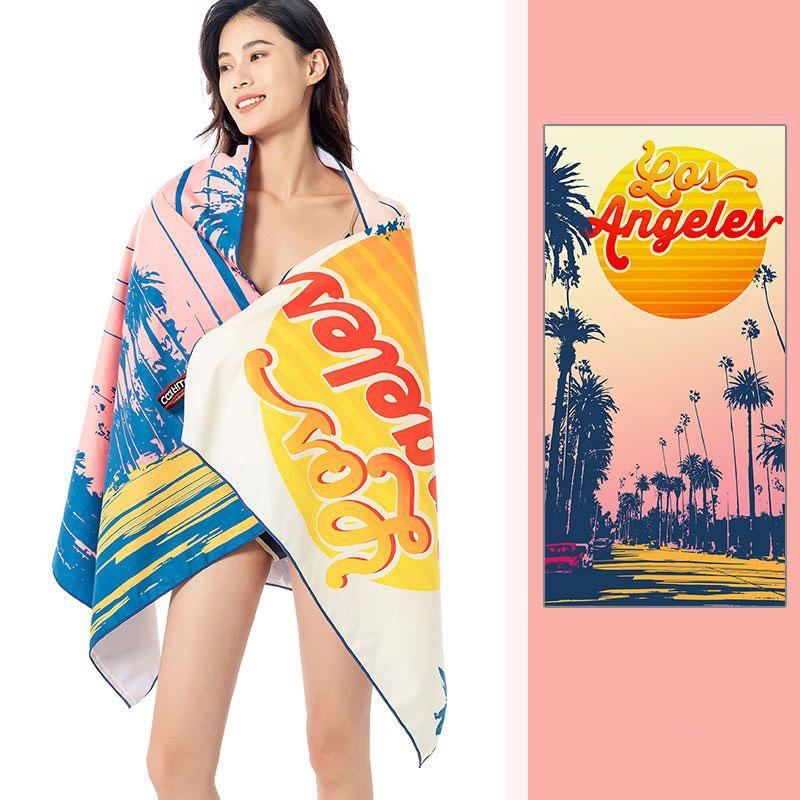 1 Pc Beach Towel -Microfiber Quick Drying Towel Travel, Shawl Rectangular Beach Towel,Swim, Pool, Yoga & More.