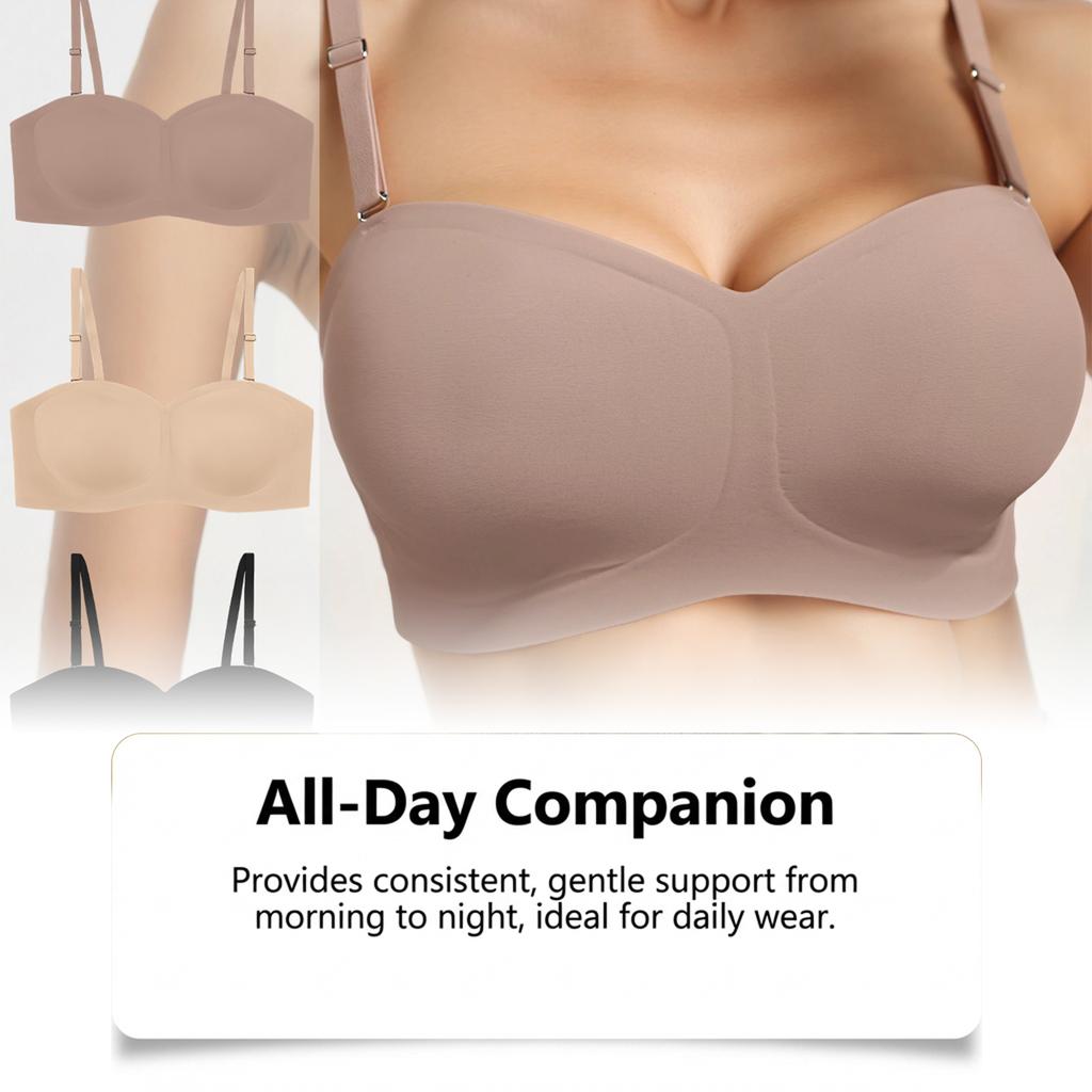 Zeriluna Invisible Push-Up Multi-Wear Underwear Breathable, Skin-friendly, Soft and Comfortable, with a Supportive Fit and No Empty Cups, Invisible