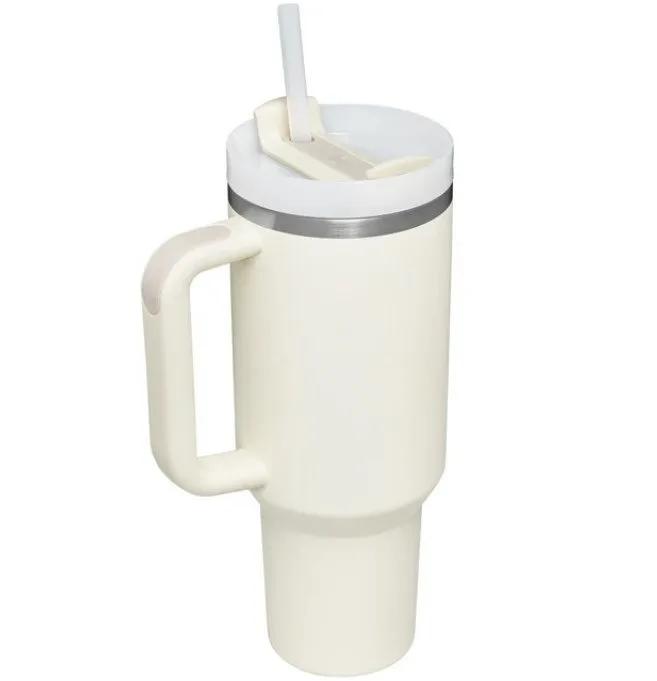 Steel Vacuum Insulated Tumbler Double Wall Vacuum Travel Water Bottle 40oz Insulated Tumbler with Straw Lid and Handle