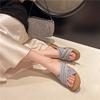 Fashion The 2025 New Bohemian Flat-bottomed Woven Cross-strap Slippers for Women's Summer Wear Have A Niche Design