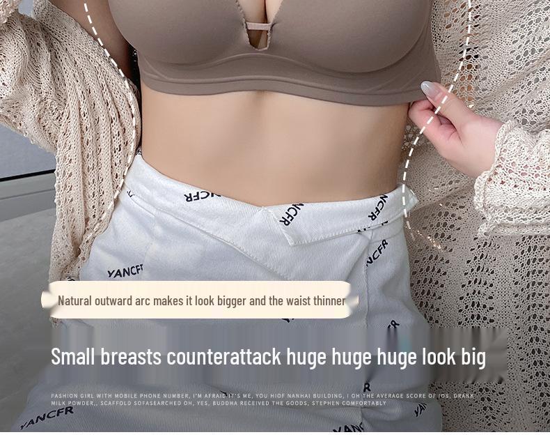 Women's Seamless Strapless Anti-Sagging Half-Cup Bra - Small Chest Enhancing, Non-Slip, Thickened, Sexy, Summer Style