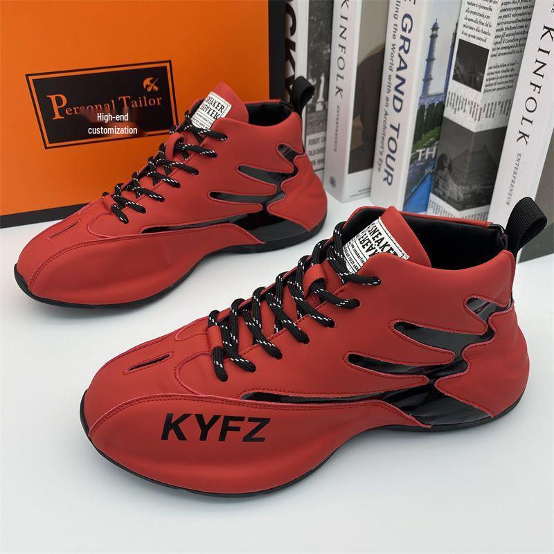 

2025 Весна/Зима Энергичные Мужские Нескользящие Модные Повседневные Кроссовки в Корейском Стиле 41 красный