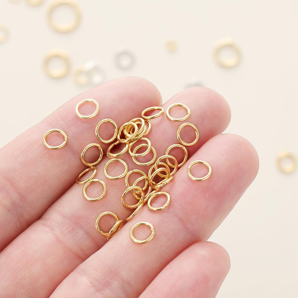 20/50pcs/lot 14K 18K Gold Plated Split Rings Connecting Ring Brass Close Jump Rings Accessories For Jewelry DIY Jewelry Material