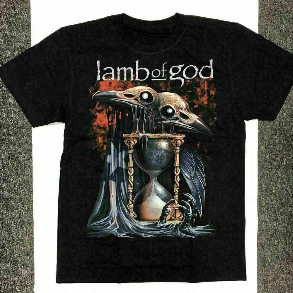 

Vintage Lamb Of God Hourglass Tshirt Black Cotton Unisex All Sizes YA124 Unisex T-Shirt M