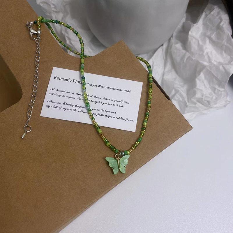 2023 Bonbonfarben Dopamin Liebe Perlenkette: Trendiges, vielseitiges, schickes Schlüsselbein-Accessoire für Frauen