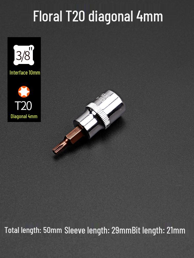 Flower Pattern Torx T30 T40 Slotted Phillips Screwdriver Bit Set with Press-Fit Heads