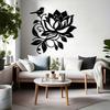 Metal Wall Art of Lotus and Bird Elegant Home Decor for Living Room Bedroom Nature Style Gift