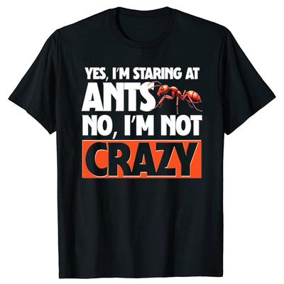 Funny Ant Keeping Classic Graphic 100% Cotton T-shirt Men Fashion Print Tshirt Loose Oversized Streetwear Hip Hop Unisex T Shirt
