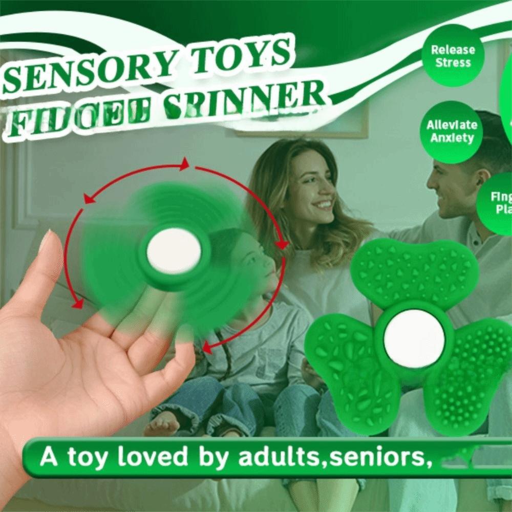 Silicone Soft Worry Stone Fidget Toy Clover Textured Textured Worry Rocks  School