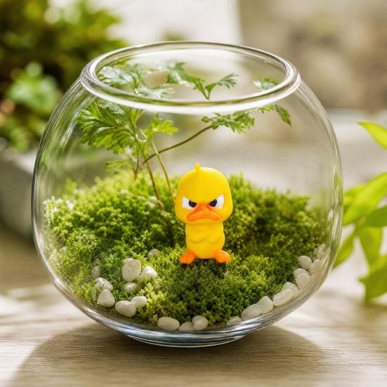 3D-gedruckte kleine gelbe Enten, niedliche gelbe Entenfigur für Schreibtischdekoration, Enten-Miniaturfiguren für Mikrolandschaften, lustige Geschenkideen