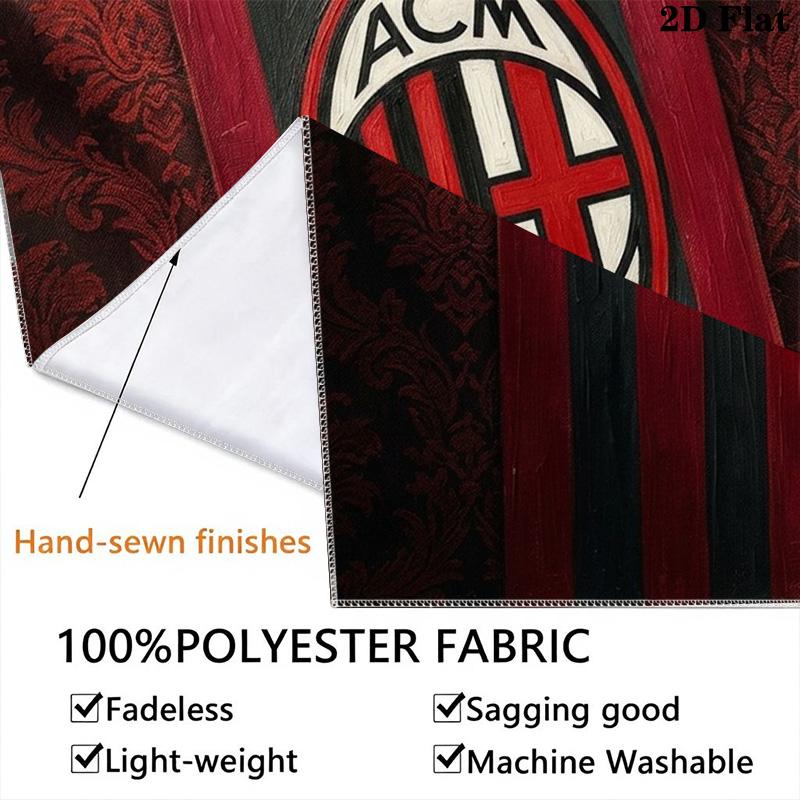 Ac Milan Crest Emblem Threepiece Set 1 Duvet Cover 2 Pillowcase Without Core Soft And Comfortable Christmas Birthday Gift