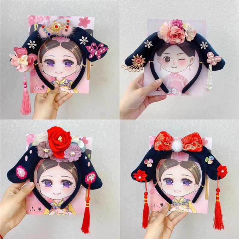 Ancient Chinese Princess Hairband Hair Hoop Vintage Cute Headband Headwear Children Girls Baby Performance Headband Hairpin