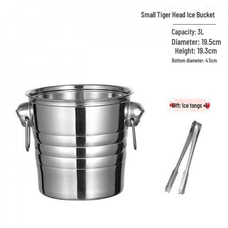 Stainless Steel Tiger Head KTV Ice and Champagne Bucket for Bars