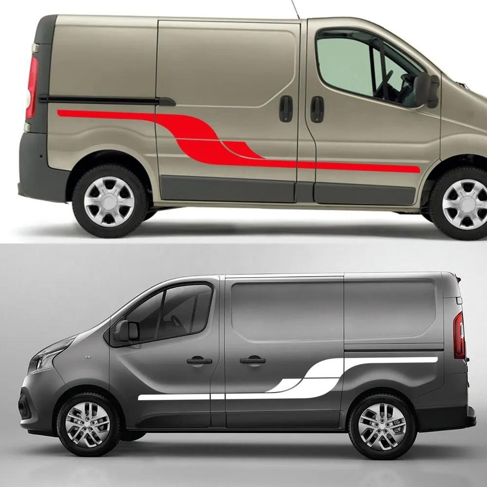 Car Door Stripes Graphics Stickers For Renault Trafic 2 3 MK3 MK2 Camper Day Van MOTORHOME Vinyl Film Decals Tuning Accessories