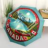 1pc Canada Nature Automatic Folding Umbrella Portable Collapsible Umbrella for All Seasons, 8-Rib Durable Construction, Perfect Gift 012