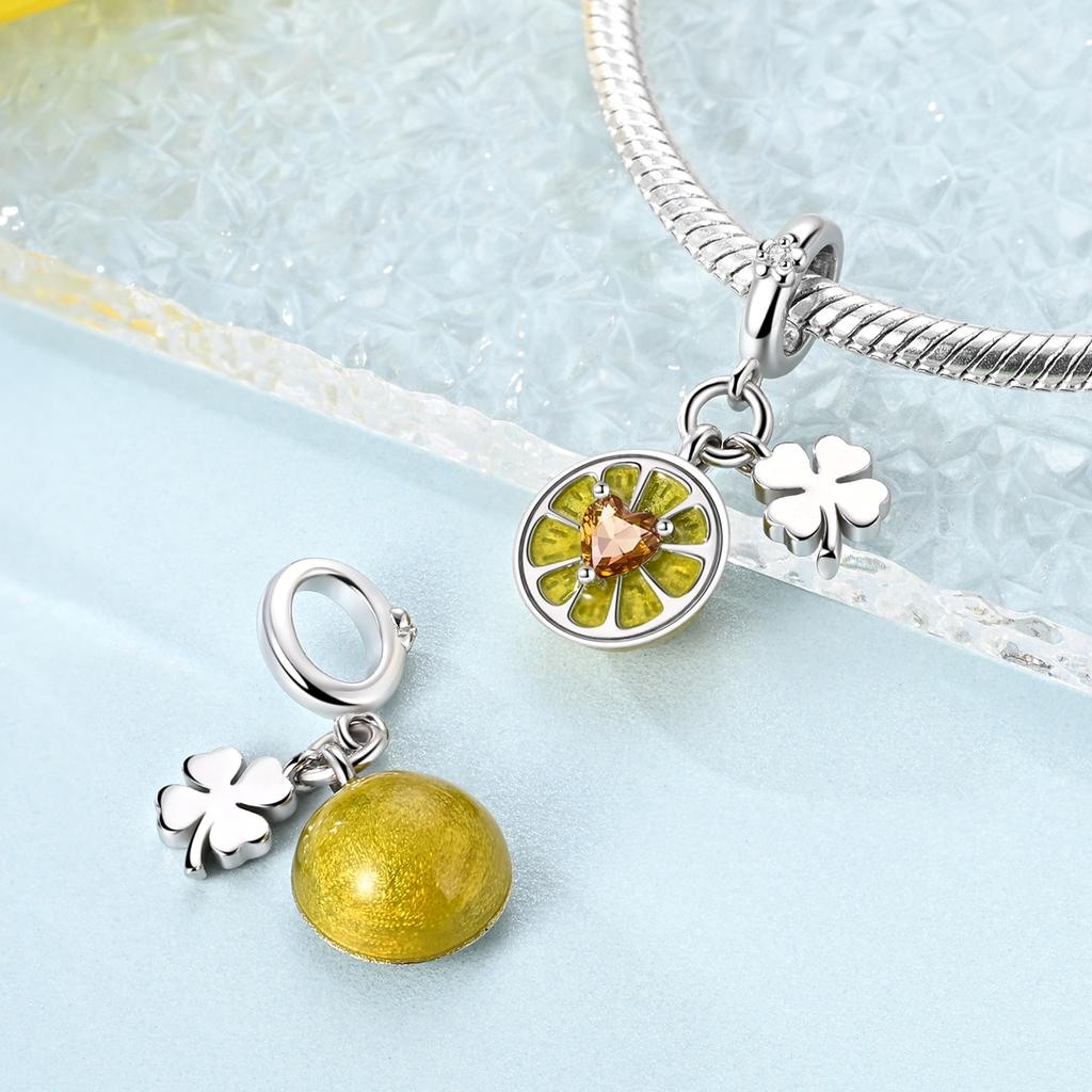 Fruit Series Copper Charms Strawberry Lemon Cherry Peach Fit Bracelet Diy Original Pendant Fashion Jewelry For Woman