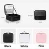 1PC Portable PU Leather Travel Cosmetic Storage Bag LED Mirror Makeup Bag