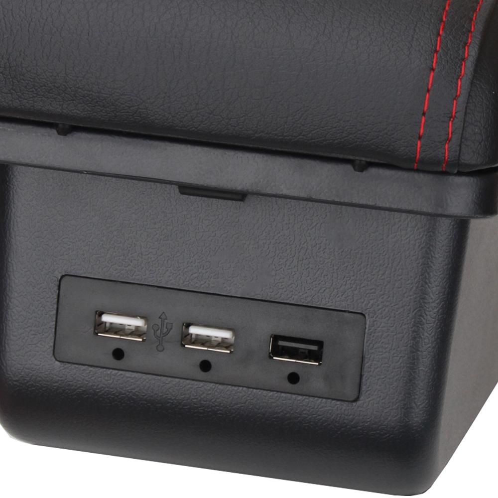 Middenconsole Armsteun Opbergdoos Met 3 USB-poorten Voor Mazda 2 / Demio (2016-2019)