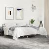 Brown Oak Effect Bed Frame 200 x 200 cm Wood Based Material & Metal