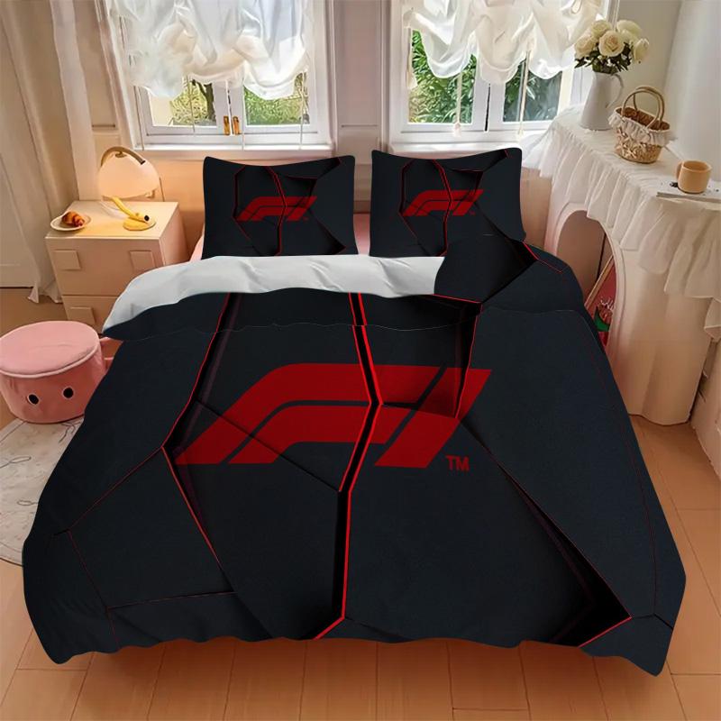 Formula One Bedding 3 Piece Set HD Print Duvet Cover Pillowcases for Teens Adult Bedroom Decoration Christmas Gift